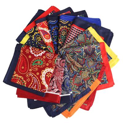 China Fashion Man Accessory 33cm*33cm Pocket Square Floral Paisley Wedding Party 140 Colors Mens Handkerchief for sale