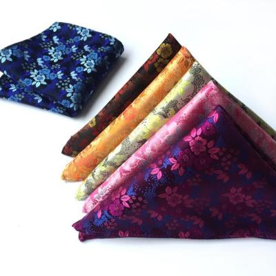 China Fashion Men's Accessories Business Wedding Party Floral Handkerchief Floral Pocket Man Square Handkerchief 25cm*25cm for sale