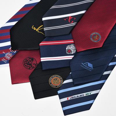 China Silk+Polyester Customized Logo Printing Jacquard Embroidery Men's Tie Manufacturer Factory Promotion Custom Silk Neck Tie for sale