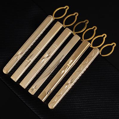 China Fashion Men's Tie Bar Dress Shirts Tie Pin Copper Metal Gold Tie Clip For Wedding Ceremony Man Accessories for sale