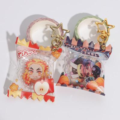 China Gift Custom Inflatable Candy Charms Cartoon Anime Printed Transparent Acrylic Candy Key Chain for sale