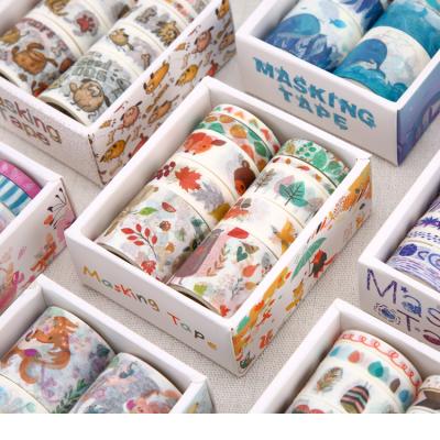 China Waterproof Wholesale Customized Colored Washi Paper, OEM Wholesale Custom Logo Cartoon Anime Washi Tape for DIY Craft and Christmas for sale