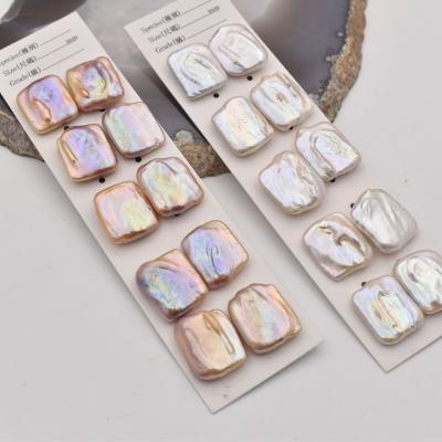 China DIY Jewelry Bead Big Bead Large Square Baroque Bead Irregular Shaped Bead Accessories 17-20mm Rectangle Shape Size Without Hole DIY Jewelry Accessories for sale