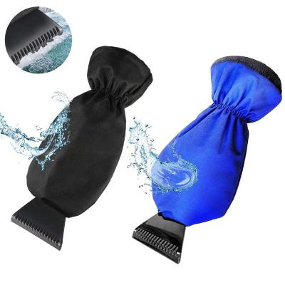 China Ice scraper with glove for frozen car water removal. Ice Scraper Glove Car Windshield Snow Scrapers With Gloves Winter Automotive Care Tool for sale