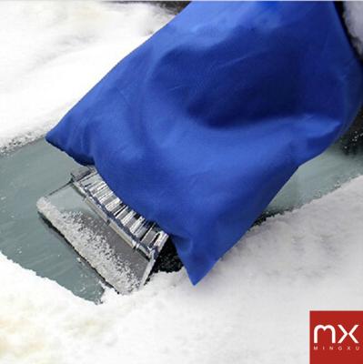 China PP Ice Scraper Glove For Car Windshield Snow Scrapers With Thick Fleece Lined Waterproof Glove for sale