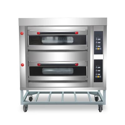 China Commercial Supply Commerical Use Easy To Use Bread Maker Machine 2 Layer 4 Trays Gas Oven Baking Machine for sale