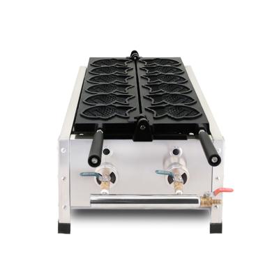 China Commercial Taiwan 6pcs mini adjustable thermostat taiyaki grill making machine fish cake waffle maker gas taiyaki machine for sale