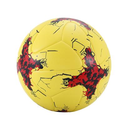 China Custom Thermal Bonded Football Traning Size 5 Balls Black Yellow Football For High School for sale