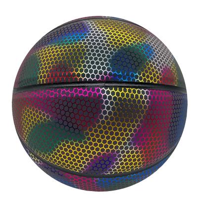 China Basketball Game Custom Design Reflective Colors Official Sports Size 7 Outdoor Basketball For Training for sale