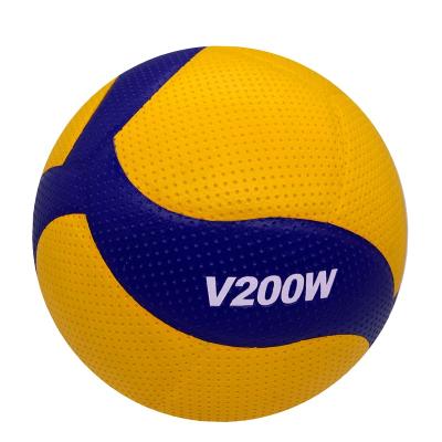 China Volleyball playing factory custom printing logo size4 white blue yellow colorful volleyball for training for sale