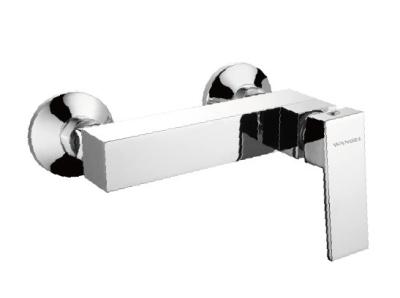 China Contemporary Square Shower Mixer Taps / Shower Faucets Wall Mounted with 25mm ceramic cartridge for sale