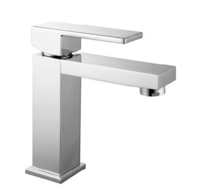 China Ceramic Cartridge Square Bathroom Faucet , Single Handle Shower Mixer Tap for sale