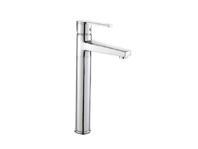 China Modern Deck Mounted Basin Mixer Taps Square One Handle for Home / Hotel for sale