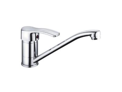 China Contemporary Chormed Wavy Handle Kitchen Sink Mixer Taps / Kitchen Faucets for Sink for sale