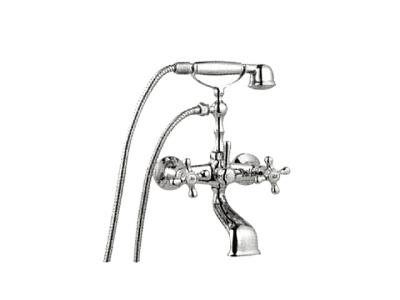 China Two Hole round Bathtub Shower Faucet Mixer Taps Wall Mounted for Home for sale