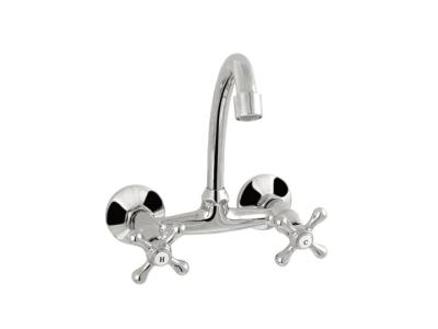 China single Hole Round Kitchen Sink Mixer Taps with Cross Handle for Household for sale