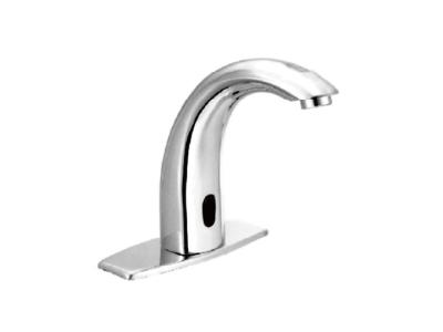 China DIY Chrome plated Automatic Sensor Water Faucet Single Hole Washroom Mixer Tap for sale