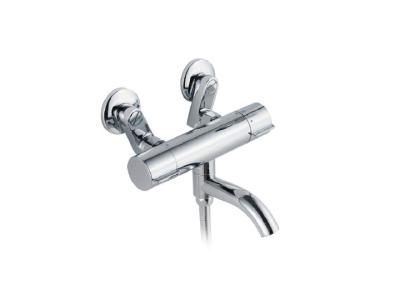 China Two Handle Bathroom Shower Tap Chromed faucet with Brass Swivel Spout for sale