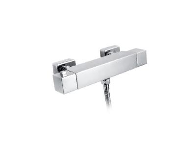 China Square Double Handle Thermostatic Shower Taps with Ceramic Cartridge for sale