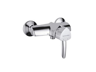 China One Handle Brass Shower Mixer Taps Chrome Finish Triangle Brass Body SWall Mounted  for sale