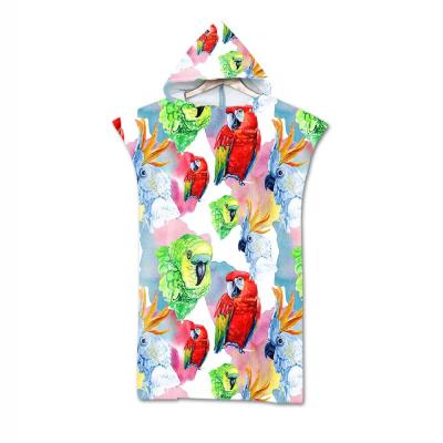 China New Kids Safe Cartoon Hooded Coat Beach Towel Cute Animal Printed Microfiber Baby Boy Girls Kids Swimming Bath Towel for sale