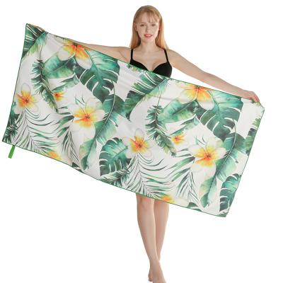 China Custom Sustainable Beach Towel Microfiber Suede Beach Towel With Microfiber Bag Recycled Beach Towel for sale