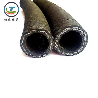 China NBR Hydraulic Hose DN6 DN8 DN12 DN 20 SAE 100R1 R2 With Fit Rubber Braided Flexible Hose Assembly for sale