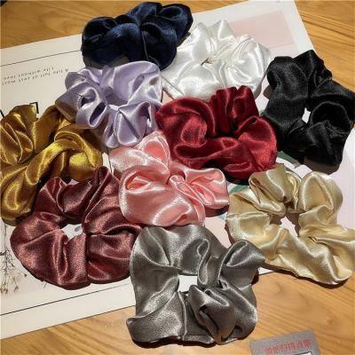 China French Silk Hair Rope Ball Hair Accessories Satin Daily Use Hair Band Vintage Elastic Tie Hair Accessories for sale