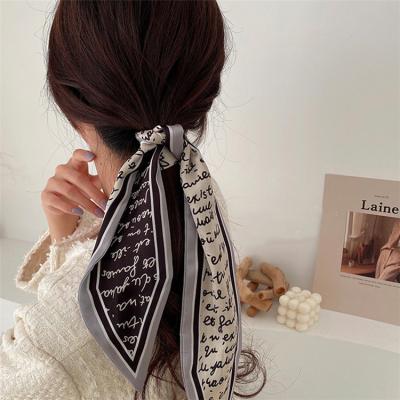 China 2021 fashion design scarf pattern personality headband daily silk simple hair accessories female silk headband for sale