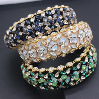 China New Luxury Baroque Rhinestone Headband Palace Ball Gemstone Hair Accessories Women Hair Band Daily Use for sale