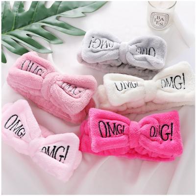 China Daily use Japan and South Korea oh my god cute hair band adult students face wash makeup headband bow hairpin headband for sale