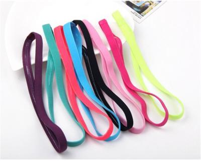 China 2021 Daily Use Popular Elastic Candy Color Rope Running Headband Football Non Slip Hair Accessories Sports Yoga Headband for sale