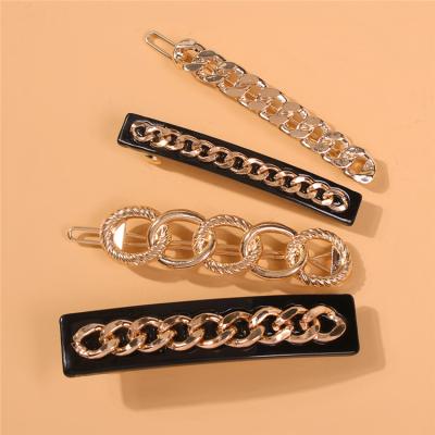 China New Fashion Style Daily Punk Metal Hair Accessories Clips Hairpin Chain Hair Clips For Girls for sale