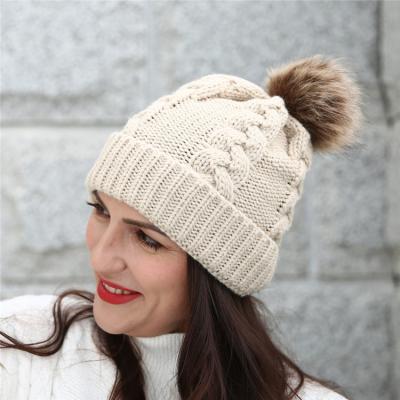 China COMMON 2021 new winter hats knitted three-twisted beanie hat ladies hat border hot sale new for sale