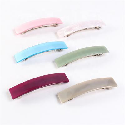 China Hair Decoration YIYI Style Barrette Clip Large Acetate Colors Hair Clips Simple French Solid Colored Thick Hair Clips For Ponytail for sale