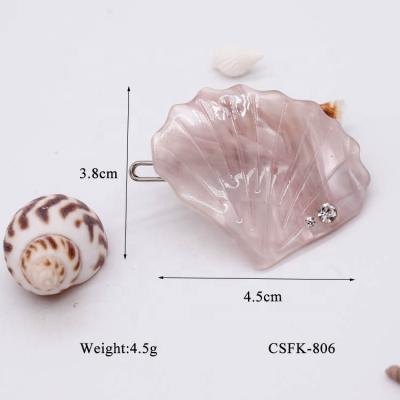 China Hair Decoration Hot Selling Jewelry Mini Hair Clip For Kids Shell Shape Girl Hairpin With Crystal for sale