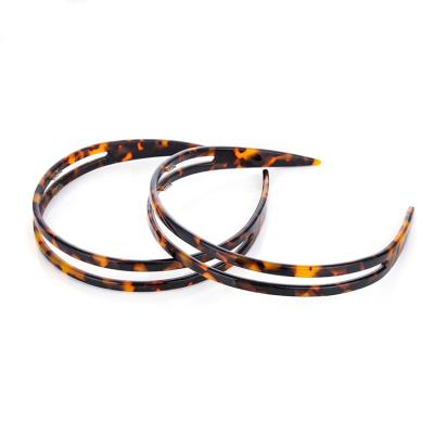 China Flexible Leopard Print Acetate Headband Latest Luxury Plastic Girls Hair Decoration Custom Headband For Girls for sale