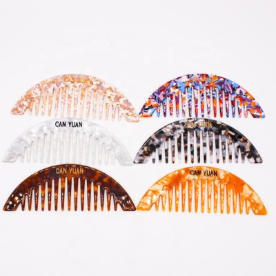 China YIYI Girls Hair Decoration Wholesale Arched Leopard Durable Marble Pattern Combs Hair Acetate Acrylic Combs for sale