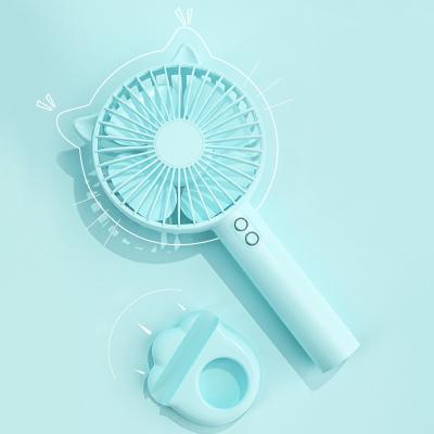 China With Light and Phone Holder Rechargeable Handheld High Wind Fan Cooler OEM ODM Air Led Fan With Led Light for sale