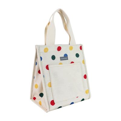 China New Stylish Canvas Handled Tote Shopping Bag with an External Pocket for sale