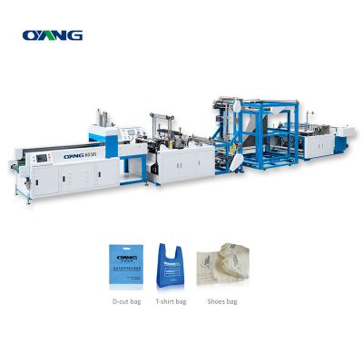 China Fully Automatic Garment Shops Non Woven T Shirt Bag Making Machine , Non Woven Fabric Shopping Bag Making Machine for sale