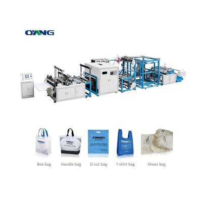 China Allwell Hotels 3 in 1 Handle Online Nonwoven Bag Making Machine , Full Automatic Box Nonwoven Bag Making Machine for sale