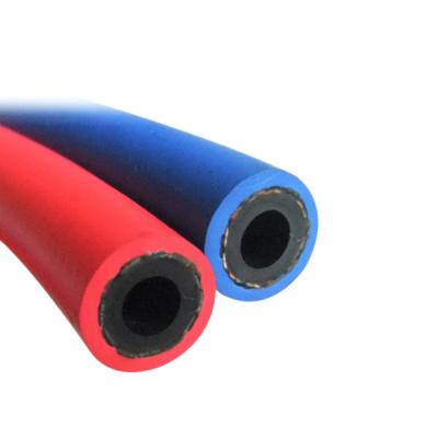 China High Quality Flexible Gather T Grade Rubber Red Blue ID 1/4 Inch 6 Mm Twin Line Hose Spool For Oxygen Acetylene for sale