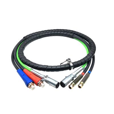 China Connecting Tractor And Trailer 169157 15ft 3-in-1 Rubber Wrap Air Hose Assemblies YUTE Brand for sale