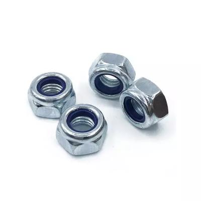 China Heavy Industry Factory DIN985 Hex Self Locking Nuts Hot Sale M5 M6 High Tension Bolt And Nut Galvanized Fasteners Bolts Hex Nuts for sale