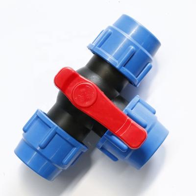 China Corrosion Resistant Blue HDPE Pipe Fittings PP Material Quick Connection Compression Fitting Equal Tee for sale