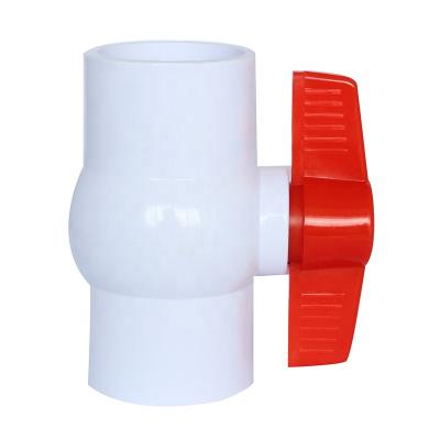 China High quality anti-corrosion plastic water drainage fitting pipe PVC standard ball valve for sale