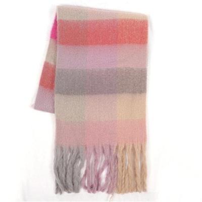 China Hot Selling Autumn Winter Women Knitted Warm Shawl Thick And Cozy Multi-colors Wram Scarves With Multi Colors Check for sale