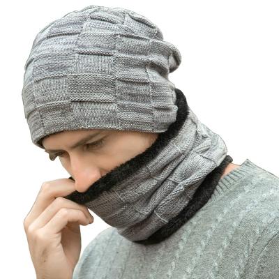 China Simple And Classic Popular Unisex Knitted Thick Warm Breathable Scarves With Hats Set For Autumn Winter for sale