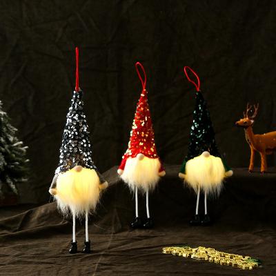 China Festival Stuff Plush Ornaments Decorative Glowing Hanging Christmas Doll Dolls Home Decoration For Christmas Tree Decor for sale